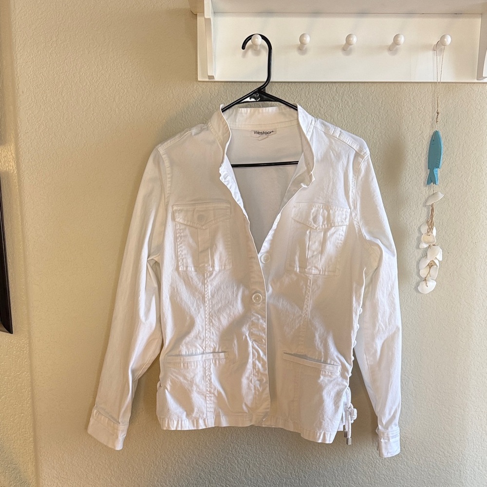 Christopher & Banks White Utility Jacket